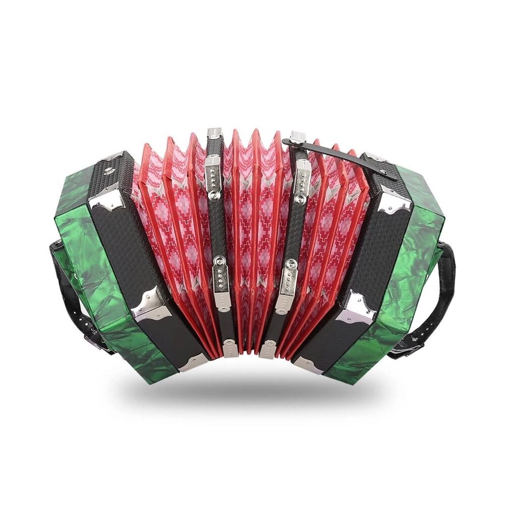 Concertina 20 Buttons Accordion Adjustable Hand Strap, Musical Instrument